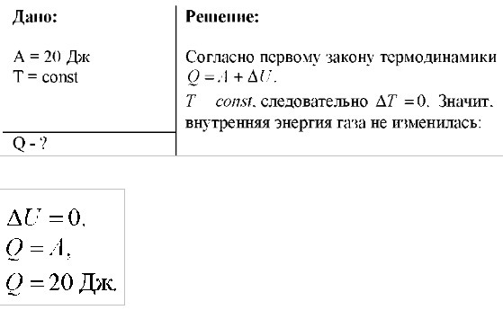 при изотермическом расширении газ совершил работу 40 дж какое