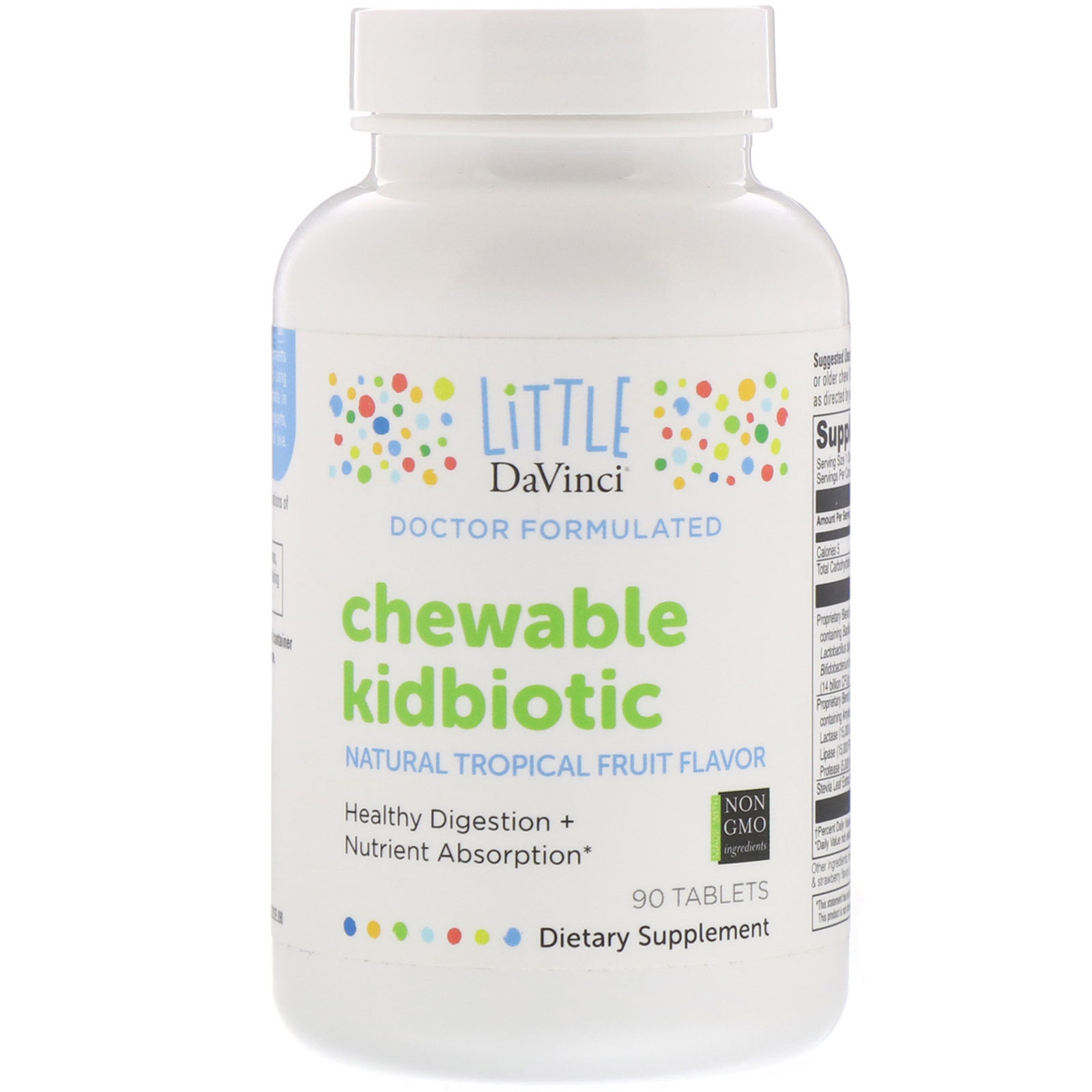 Little DaVinci, Chewable Kidbiotic, Natural Tropical Fruit Flavor, 90