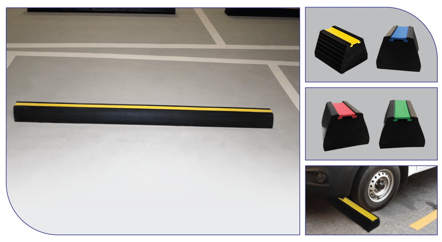 Rubber wheel stop guards for vehicles Rubtech™