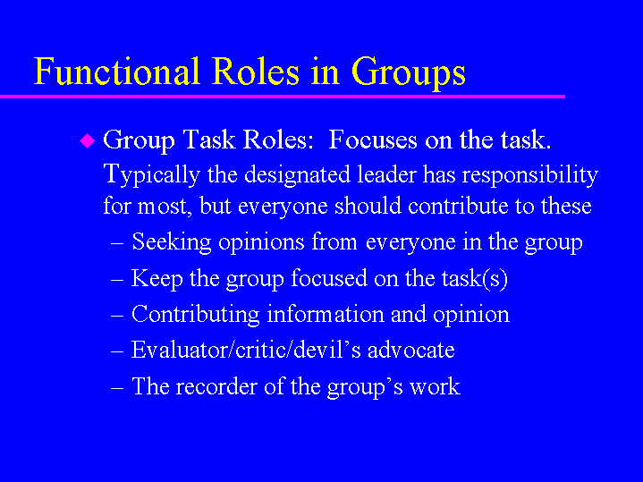 Functional Roles in Groups