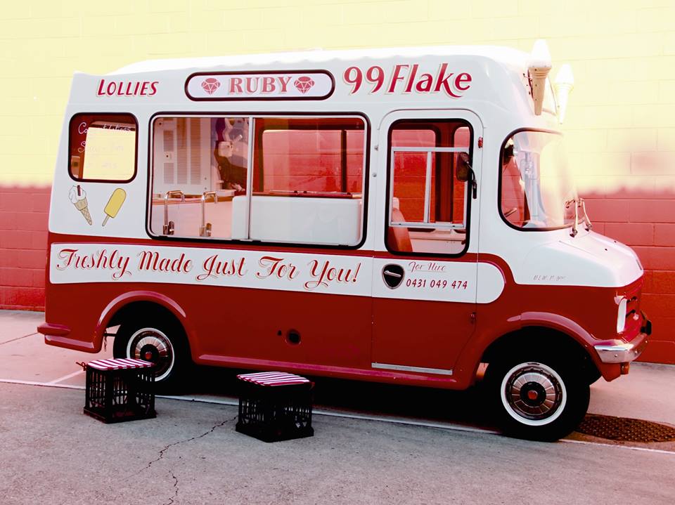 Ice Cream Van hire Brisbane Ruby the Little Red Ice Cream Van