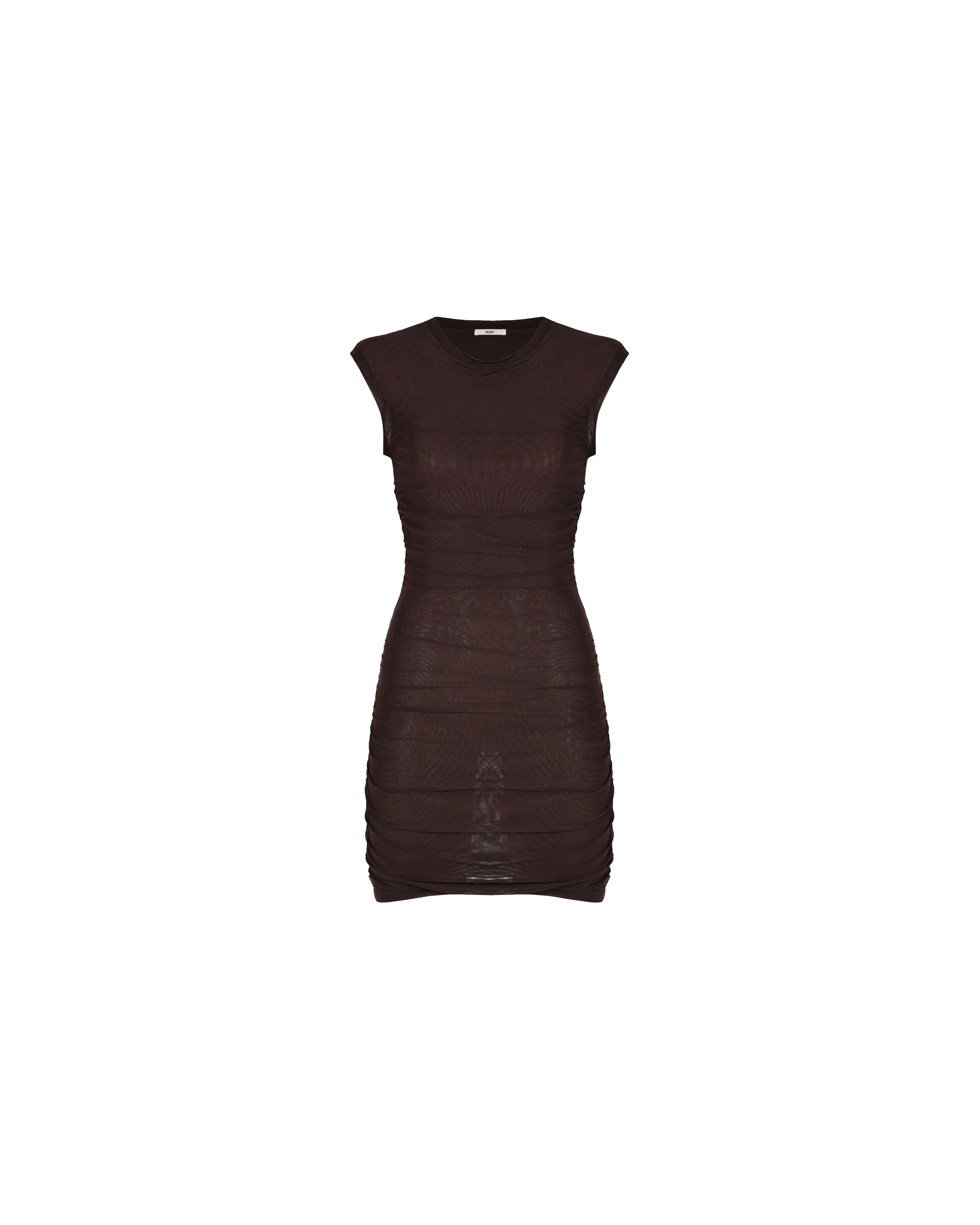 BOUNCE MESH TANK MINIDRESS JAVA RUBY