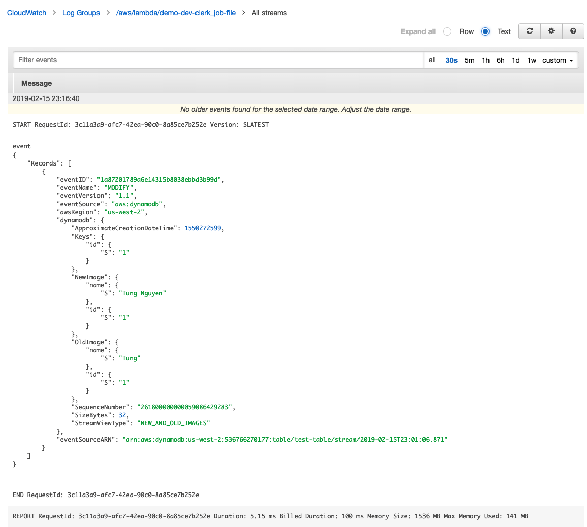 DynamoDB Events Jets Ruby Serverless Framework