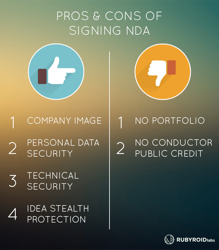 Pros and Cons of Non Disclosure Agreement (NDA) — Rubyroid Labs