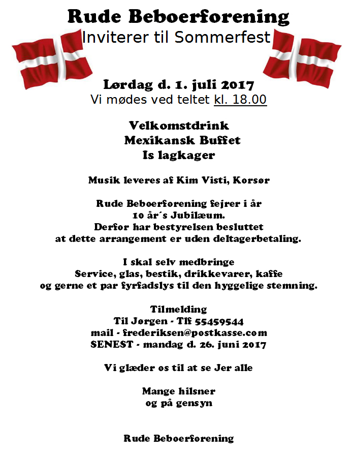 Sommerfest 2017 i Rude Rude Beboerforening