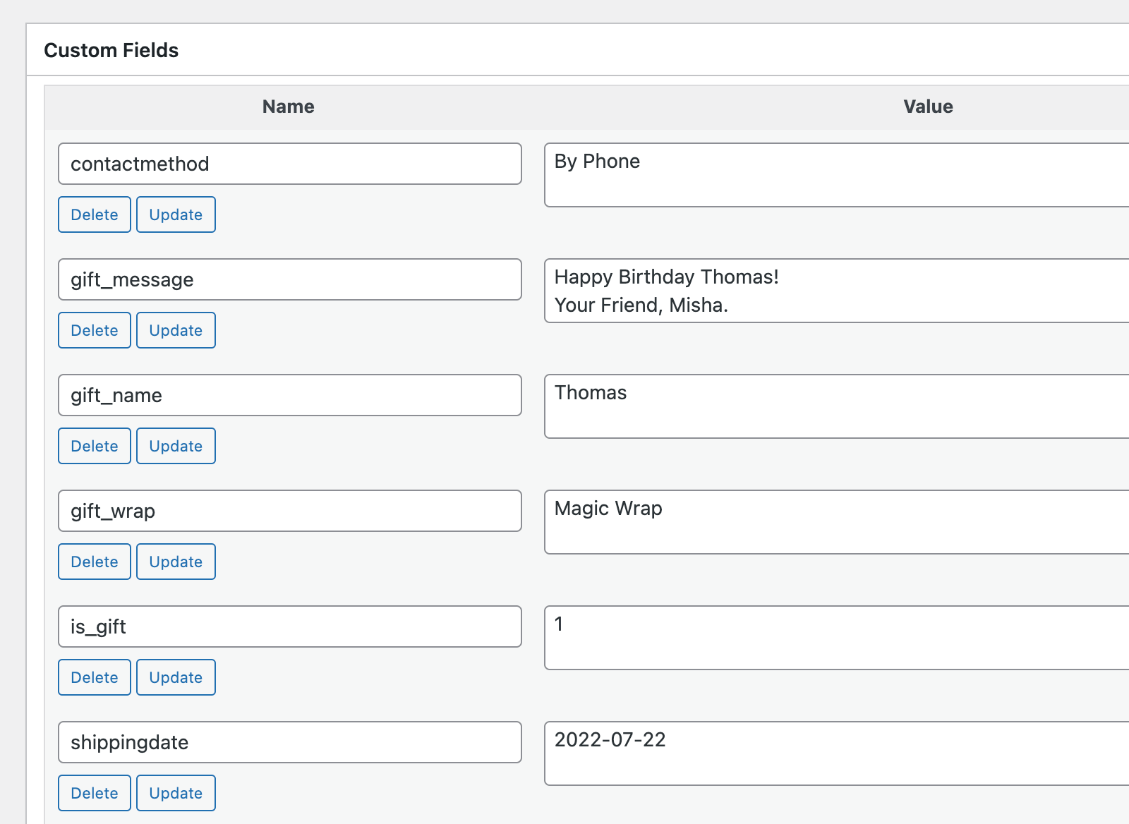 Add Custom Fields to Edit Order Page in