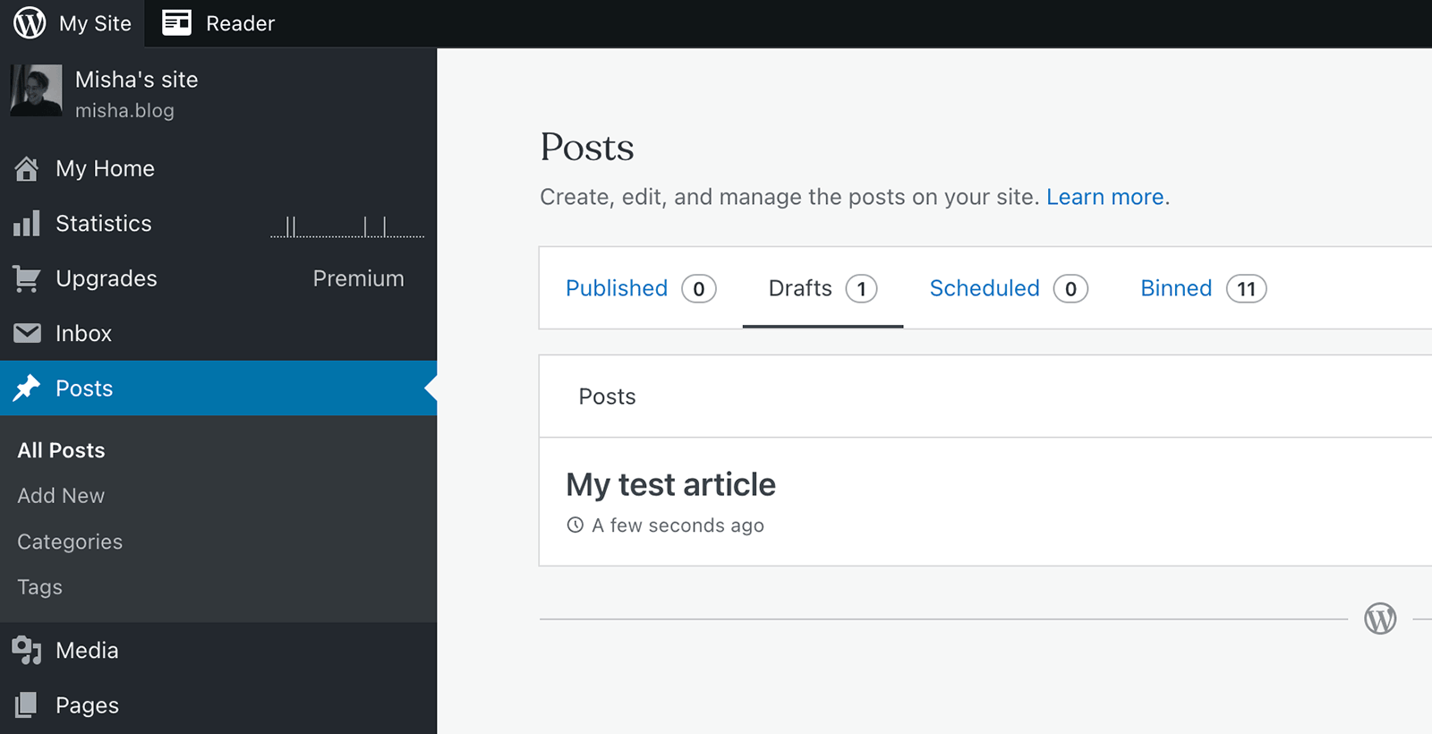 Create a Post on Site using REST API