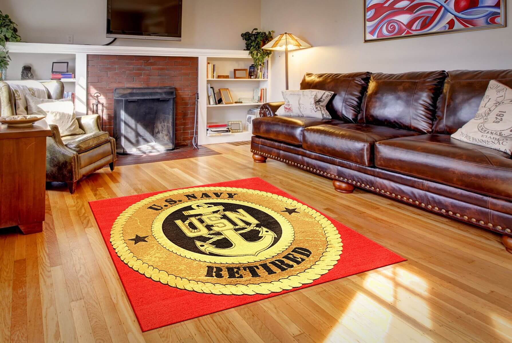 Buy US Navy Retired Logo Rugs Online Rug Rats
