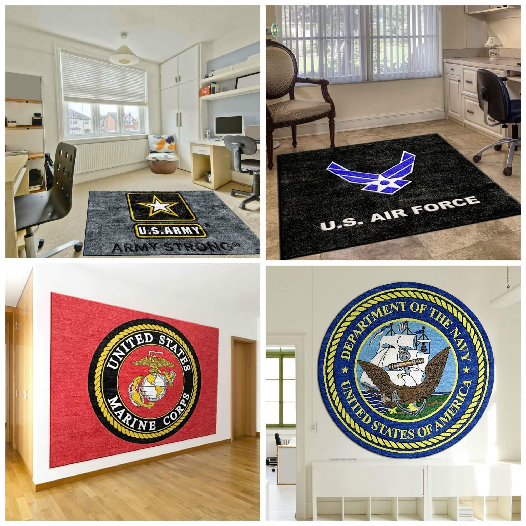 Custom Military Logo Rugs and Mats Rug Rats
