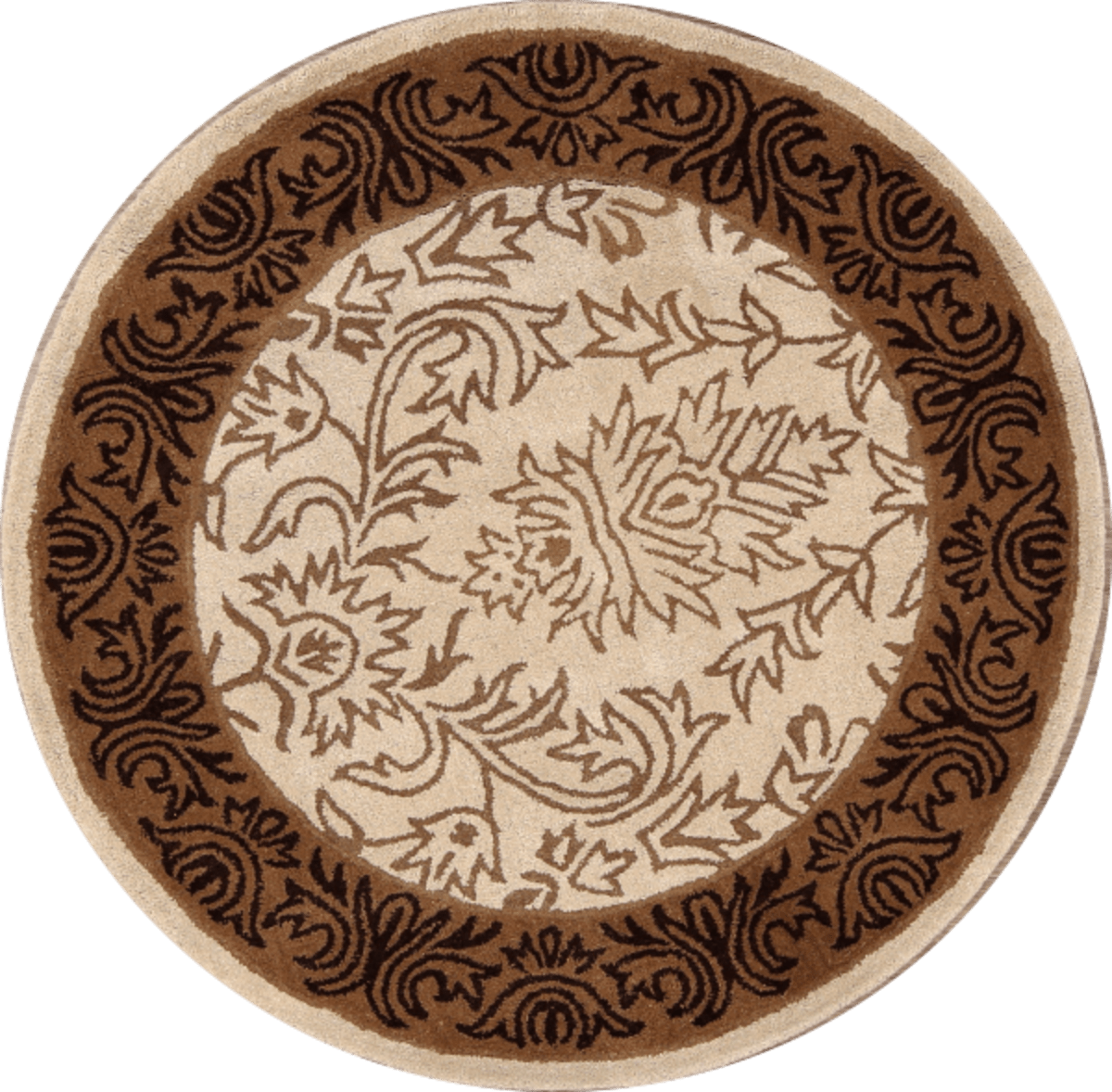 HandTufted Ivory 5x5 Oushak Agra Oriental Round Rug