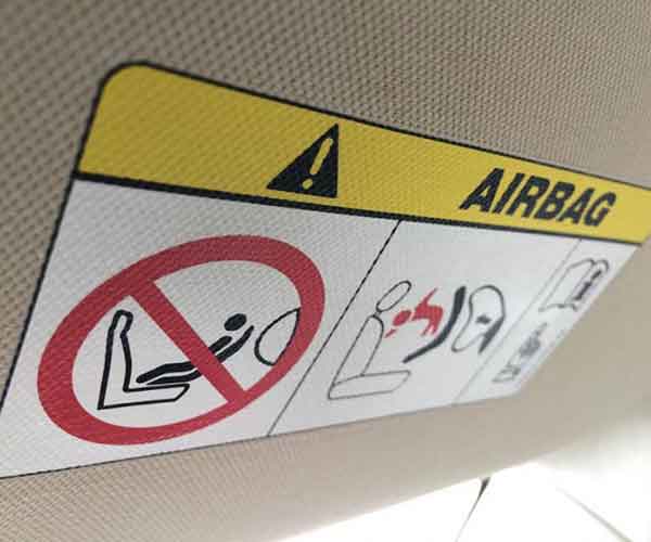 Car Airbag Warning Labels Ruilabels