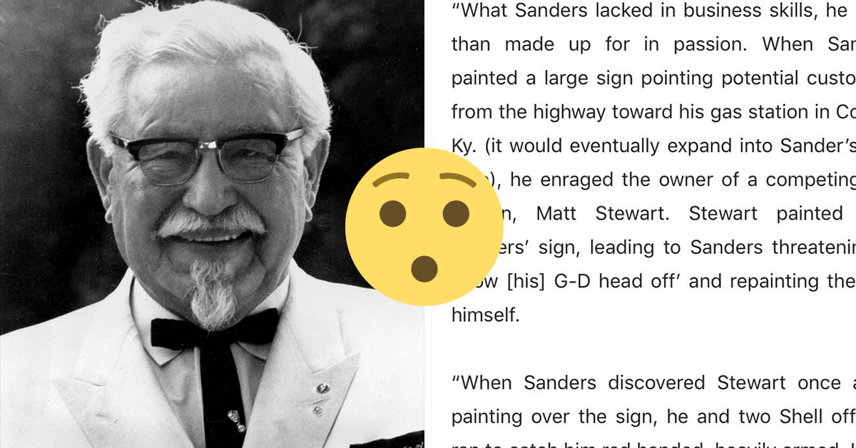 Sorry, That Viral Story About Colonel Sanders Killing Someone Isn't True