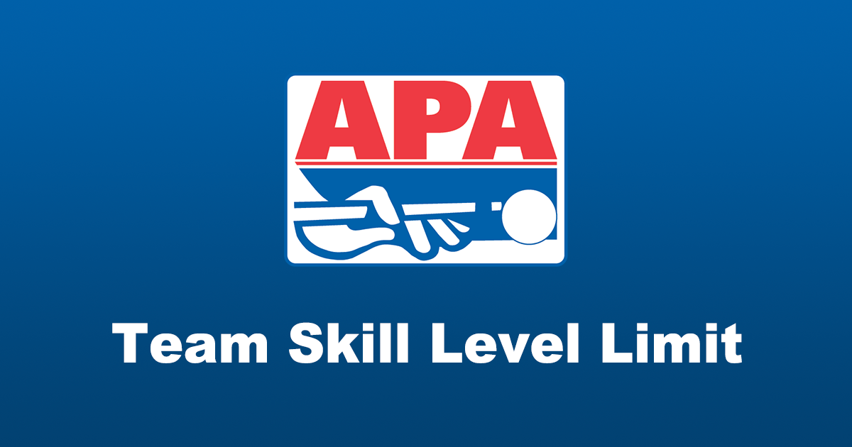 Team Skill Level Limit Pool Rules for APA League Play