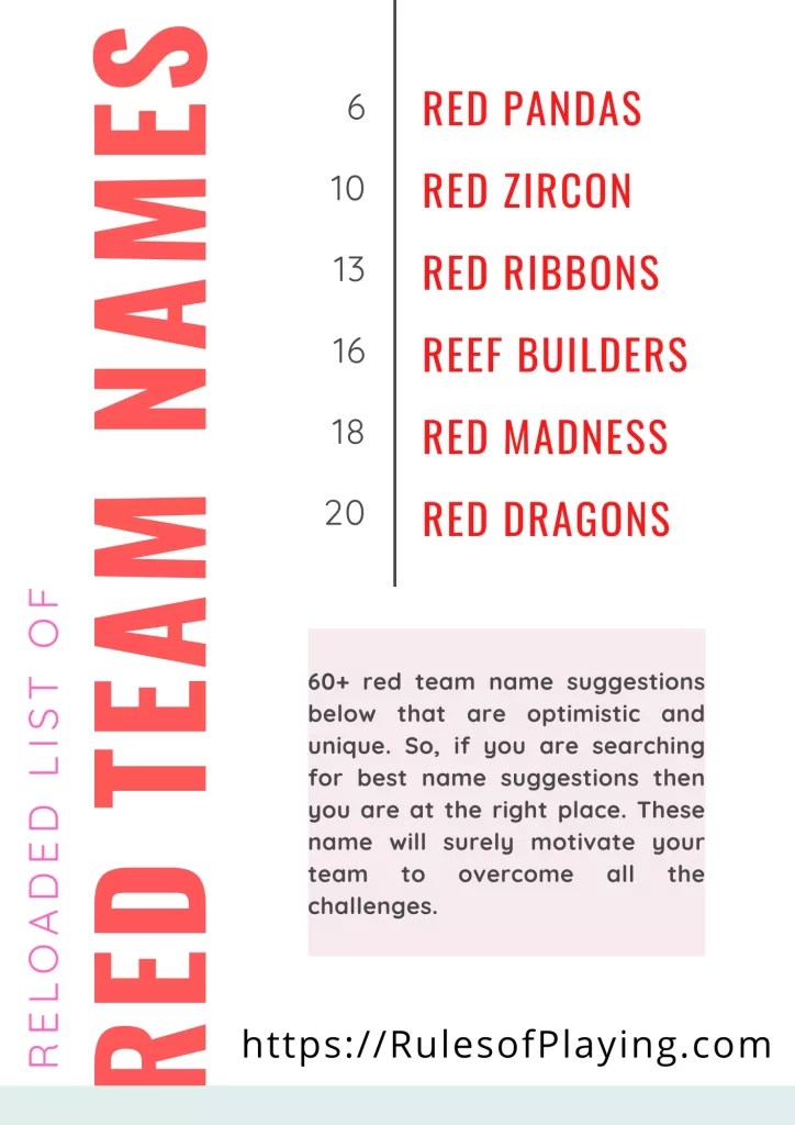 Red Team Names [ Funny, Cool, Unique Reddish2022 ]