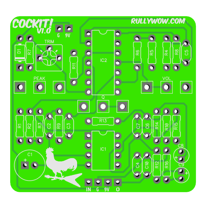 COCKIT! Cocked Wah Effect Rullywow DIY Guitar Pedal PCB Store