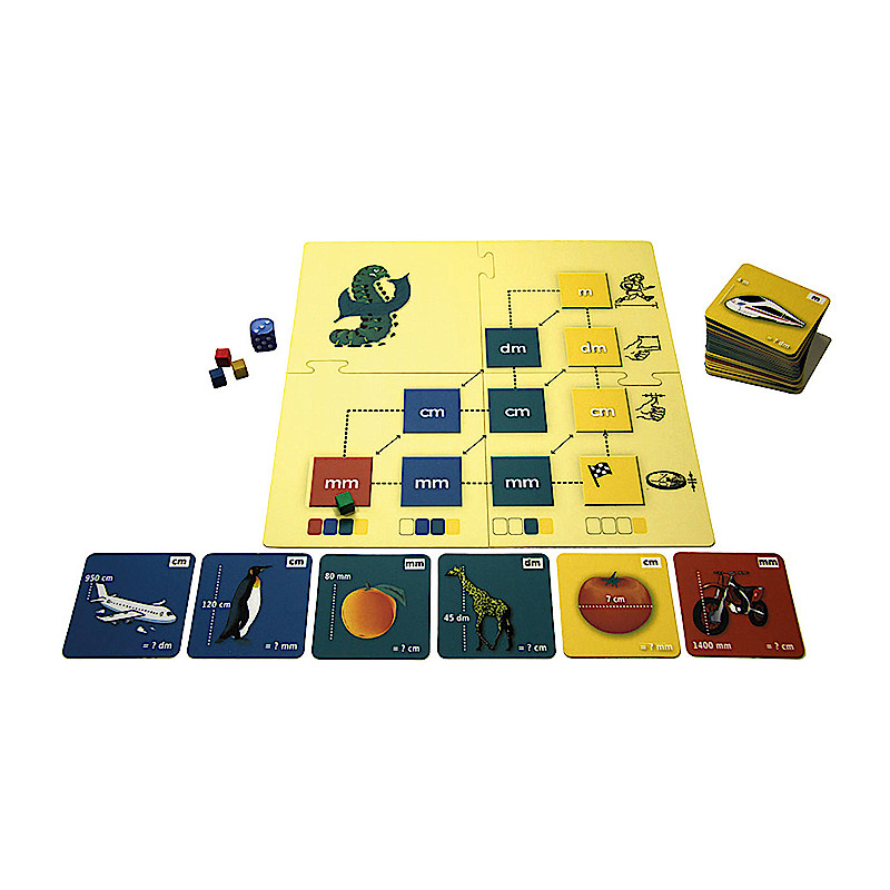 Math game “Length units”1 game board, 36 task cards,4 game pieces, 1