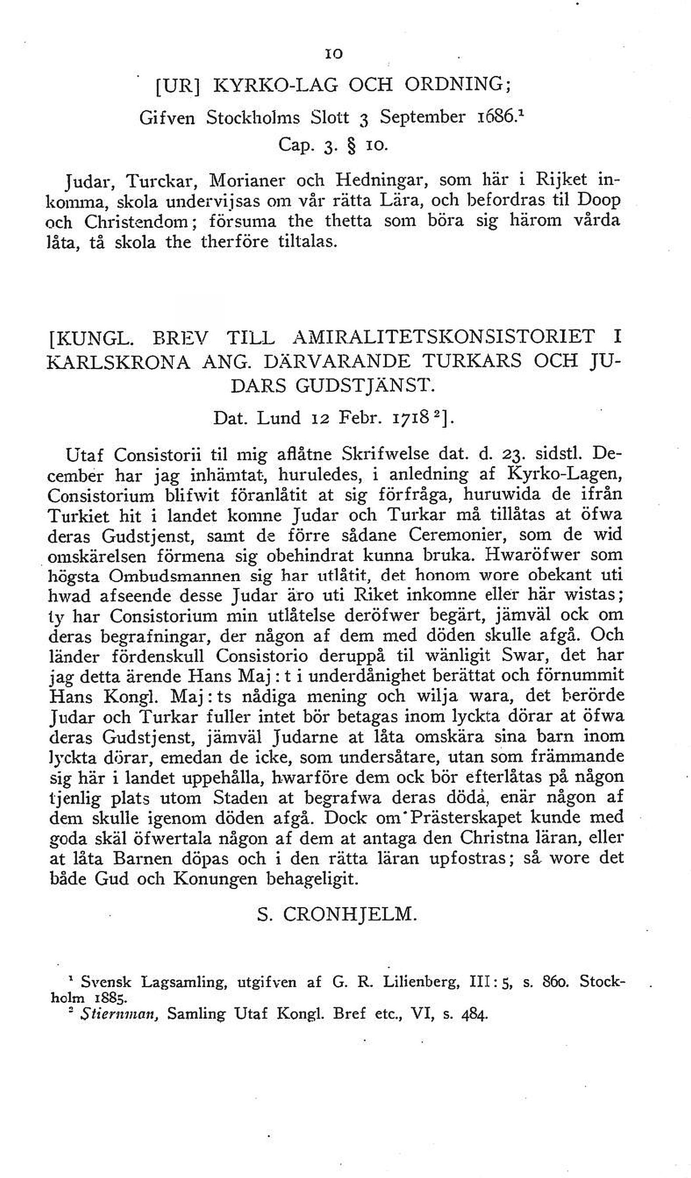 10 (Urkunder till judarnas historia i Sverige)