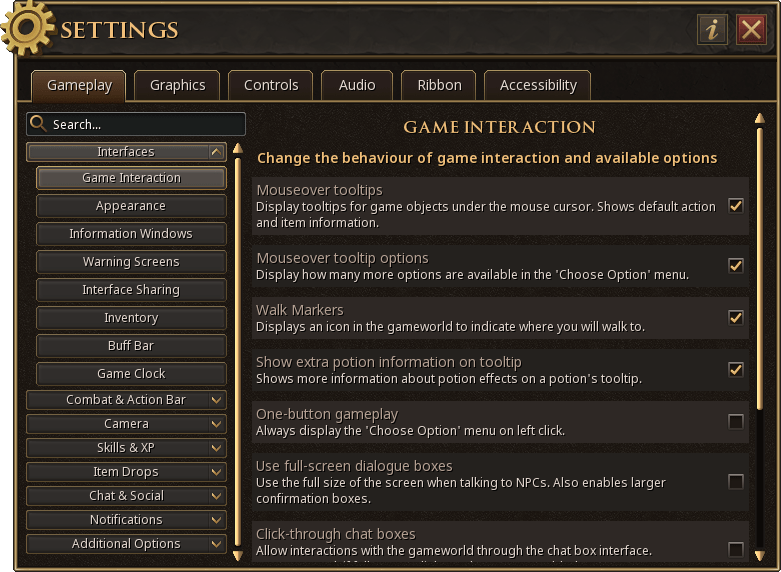 Gameplay settings The RuneScape Wiki