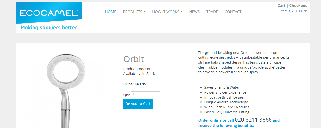 Ecocamel Orbit Shower Head REVIEW AD Run Jump Scrap!