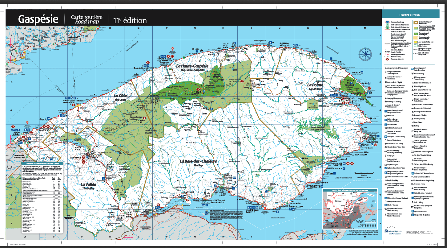 Gaspe Peninsula Road Map