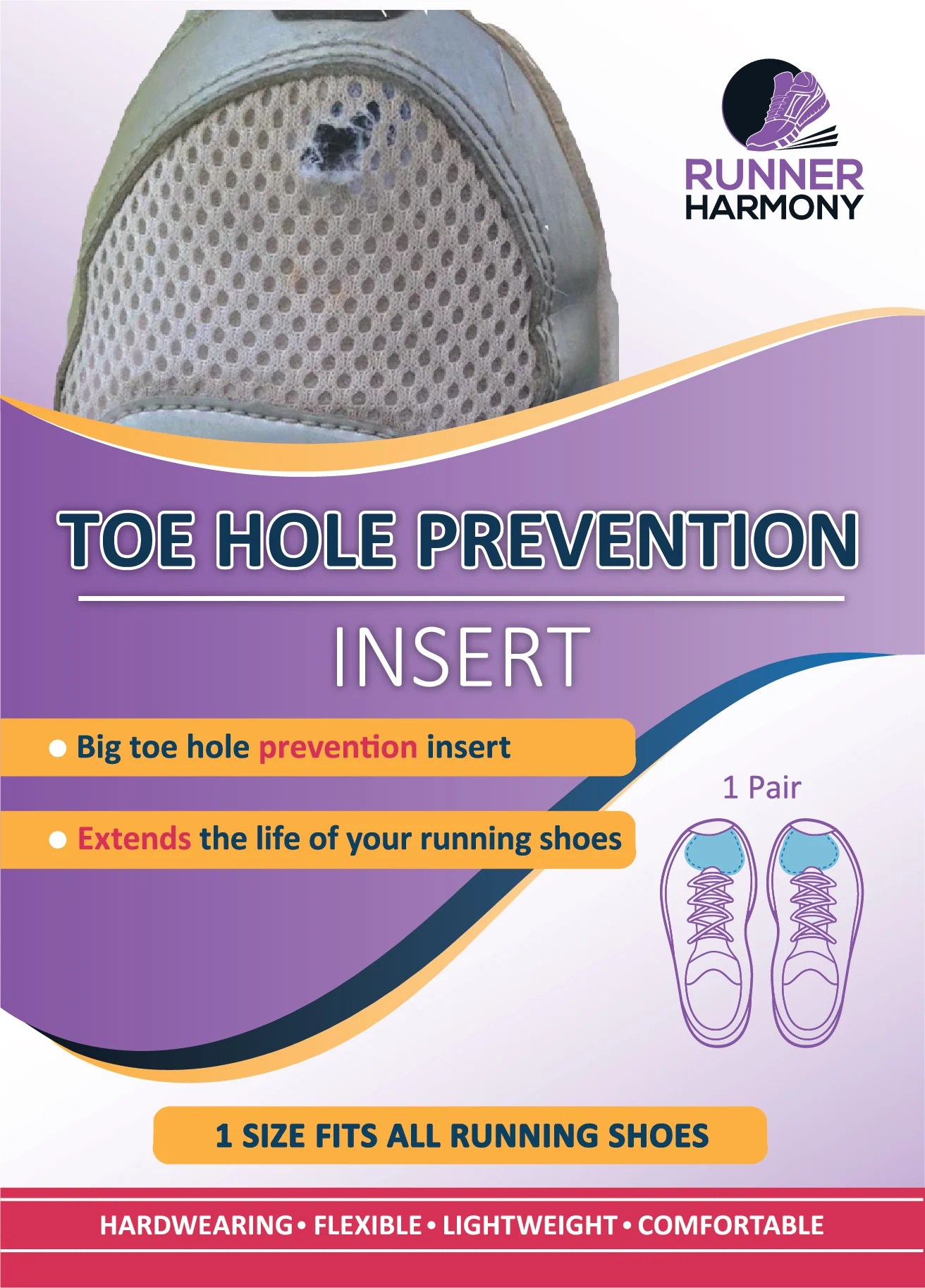 Toe Hole Prevention Insert Shoe Hole Prevention Insert Running Shoe