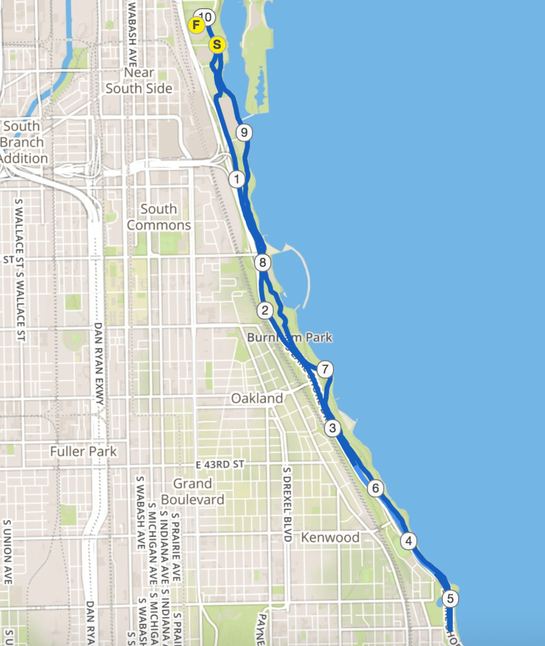 Soldier Field 10 Mile 2016 • Running Average