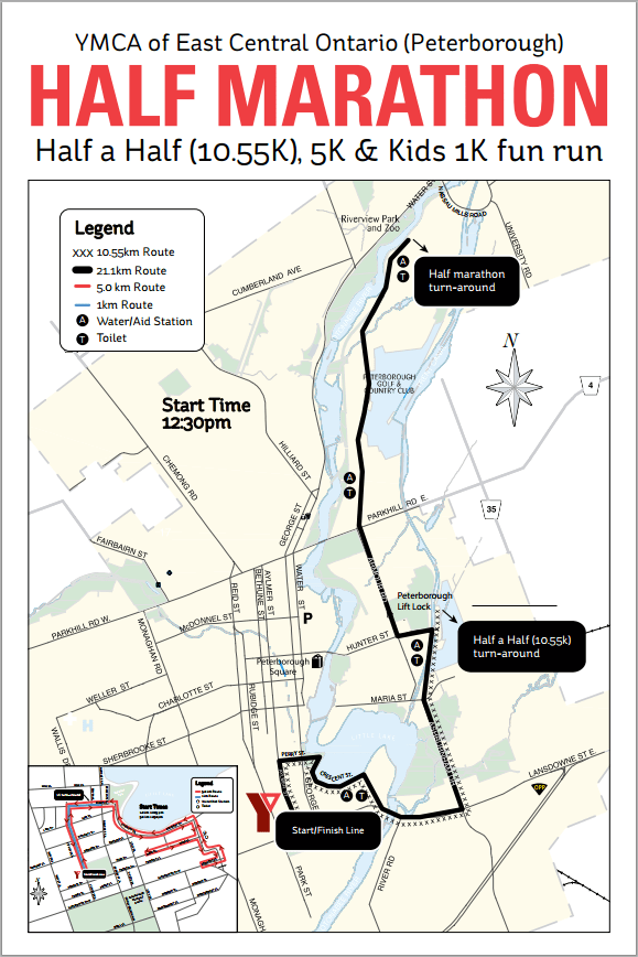 RaceGuide featured event Peterborough YMCA Half Marathon Canadian