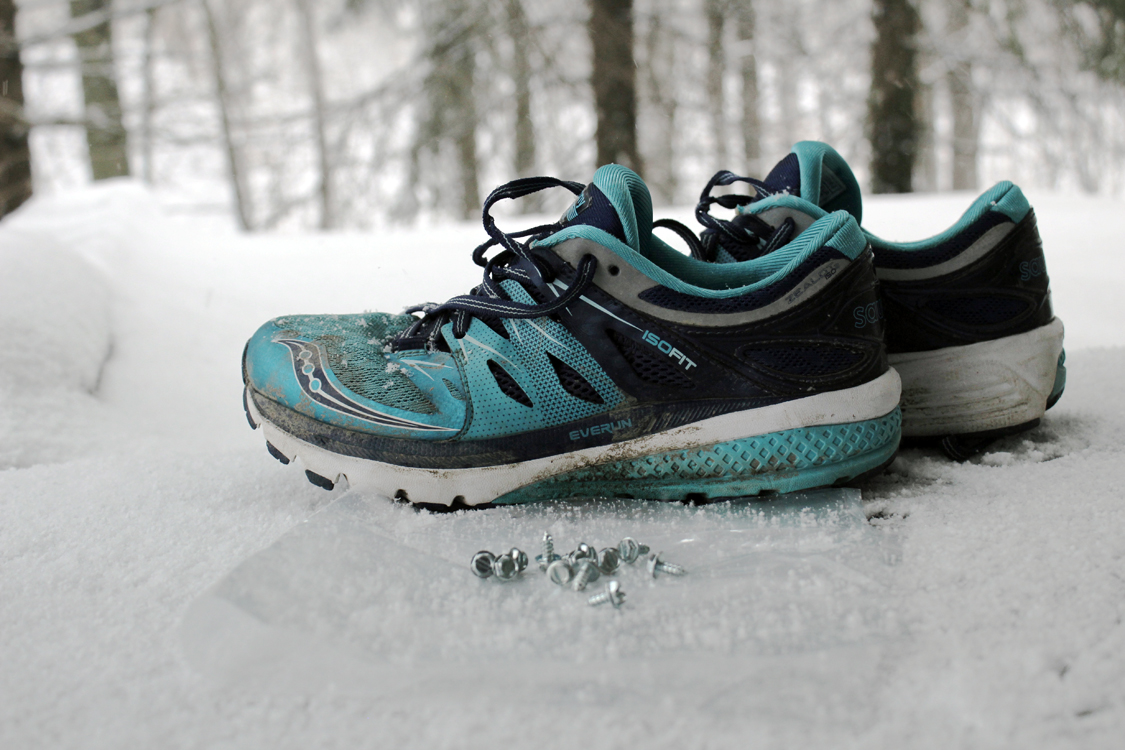 studded running shoes