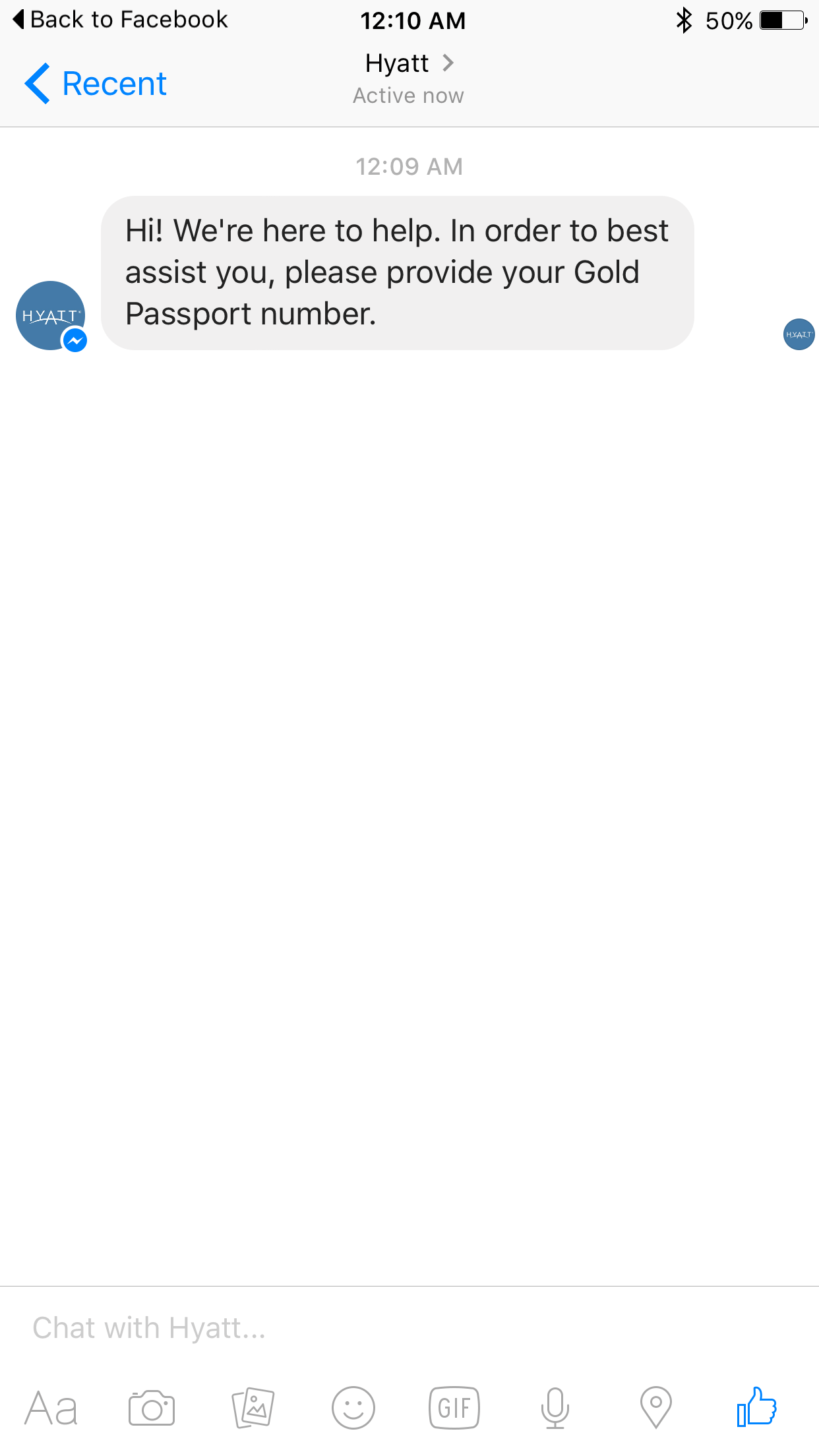 Hyatt Adds Facebook Messenger For Customer Contact Running with Miles