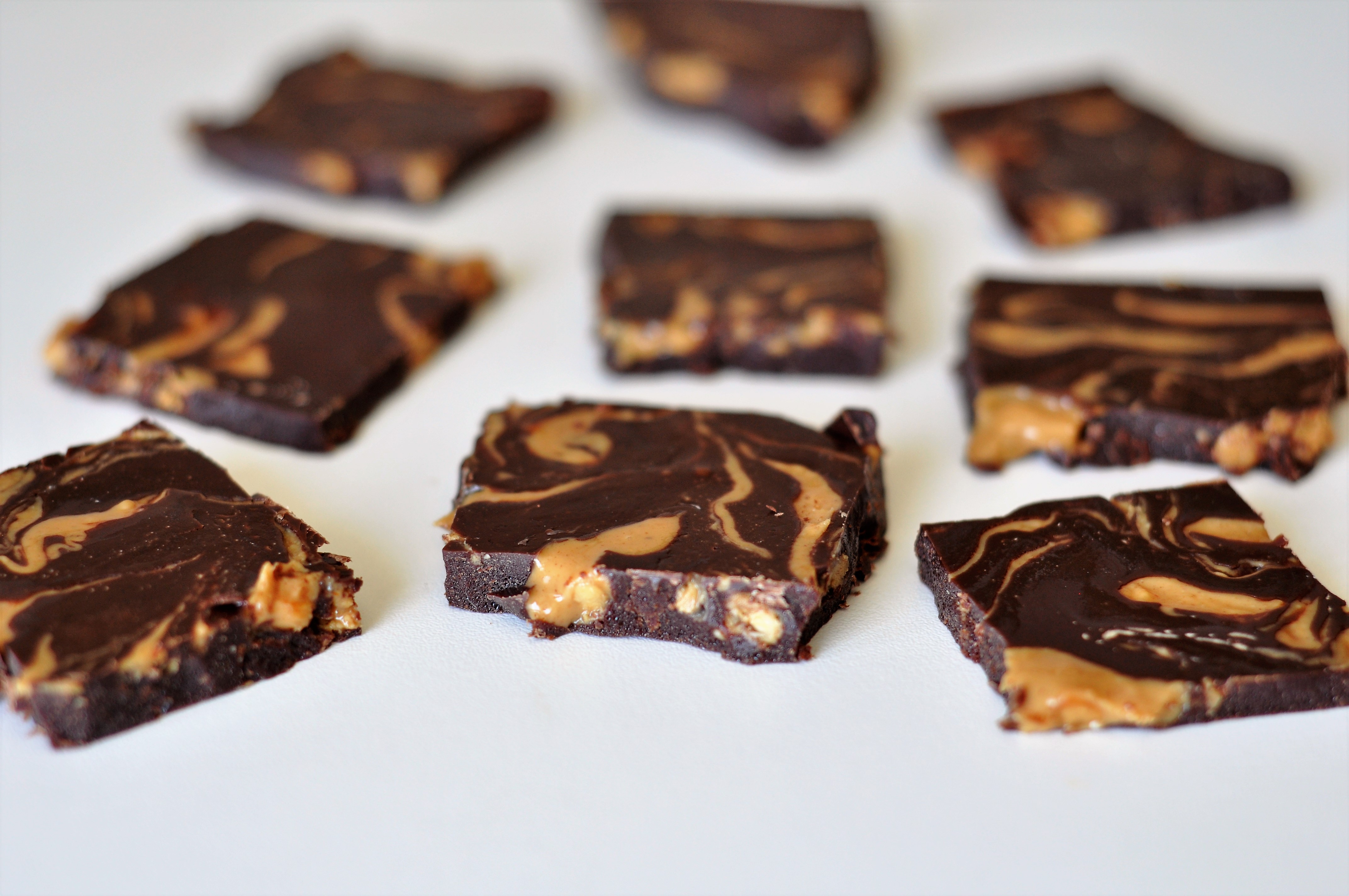 Raw Chocolate Peanut Butter Squares Running With Veggies