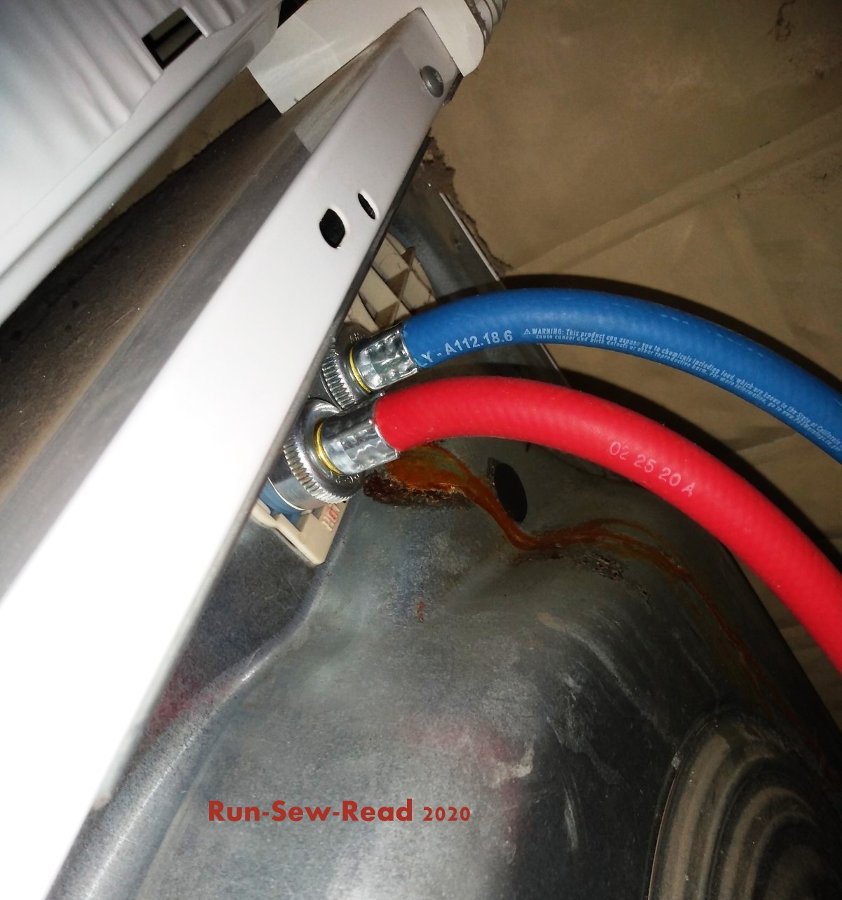 New washing machine shut off valves (and more) run sew read
