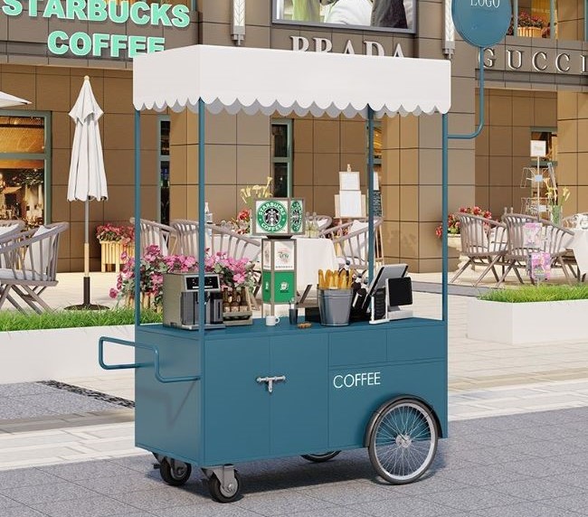 Coffee Cart Coffee Cart 4 Wheels push cart for Sale