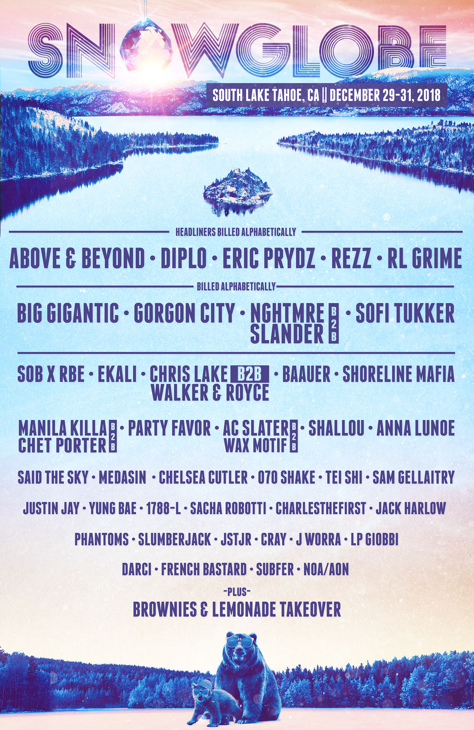 SnowGlobe Music Festival Releases their 2018 New Year's Lineup