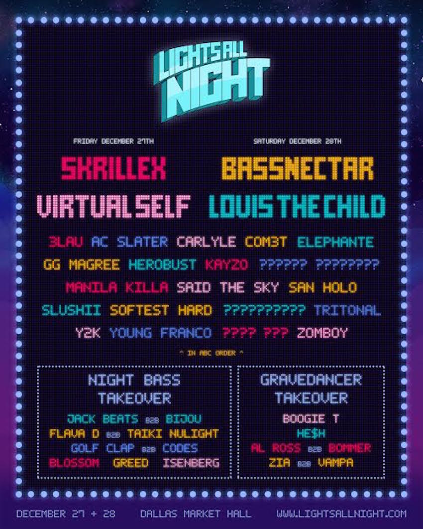 Lights All Night Announces 2019 Lineup Featuring Skrillex, Bassnectar