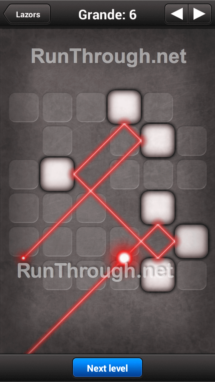 Lazors Walkthrough Grande Level 6 RunThrough
