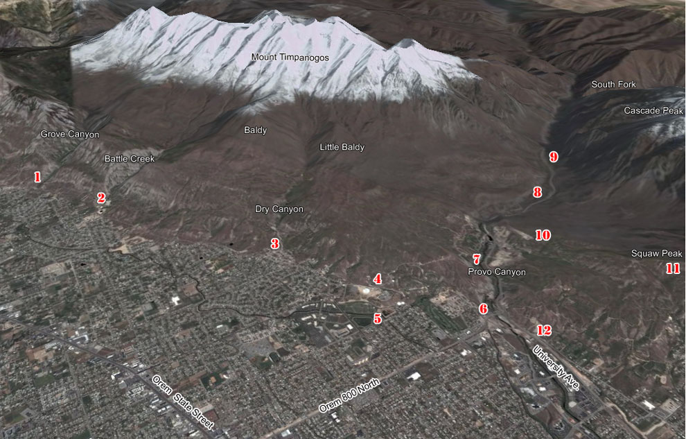 Click on Trailhead for Closeup Map, Directions, and Trail Details