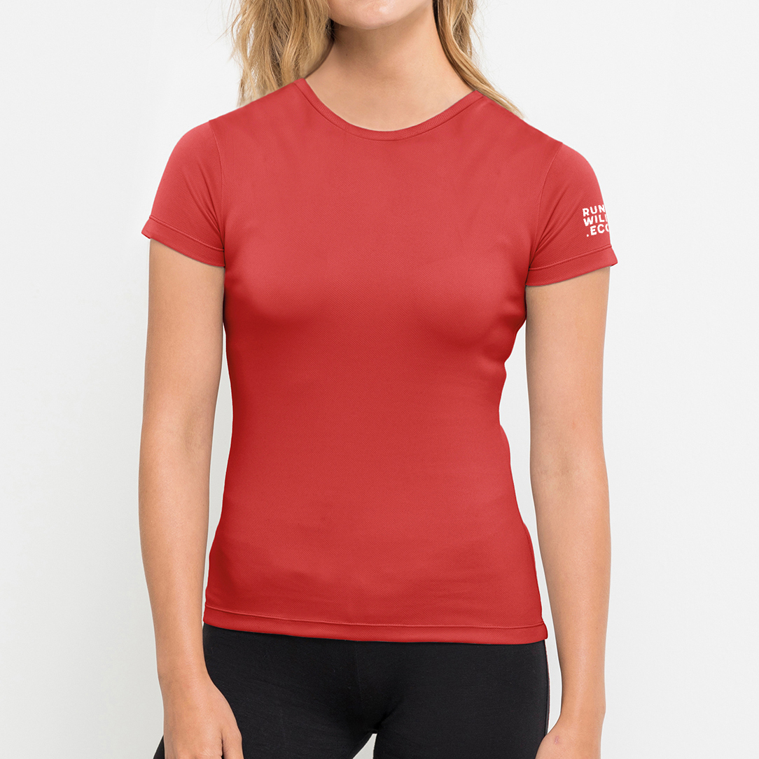 Women's Active Sports TShirt Red Run Wild