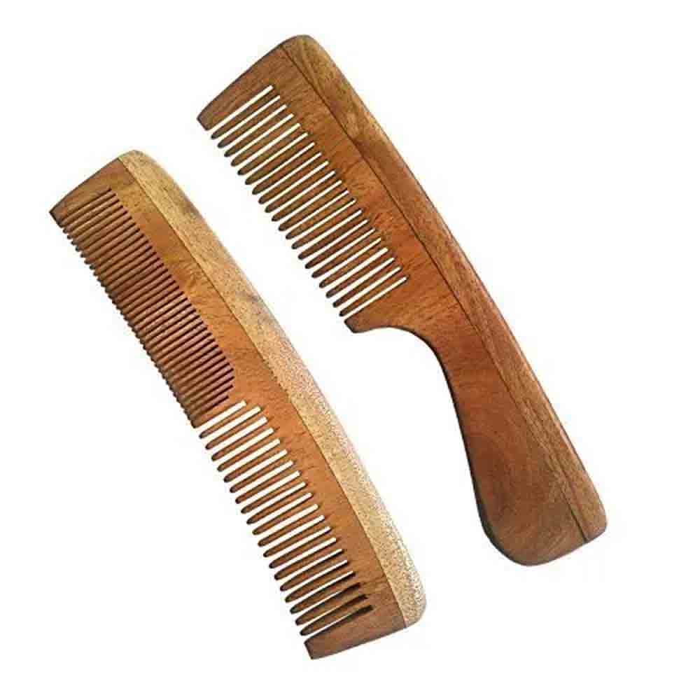 Wooden Comb With Handle 2pcs