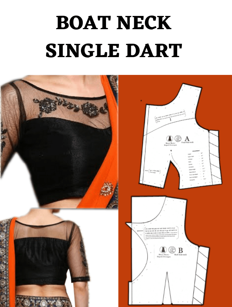 RupeshDewangan Boat Neck Single Dart Blouse Pattern's