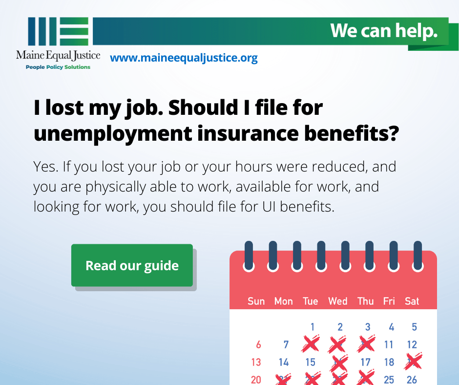 A New Guide for Mainers Interested in Unemployment Insurance Rural