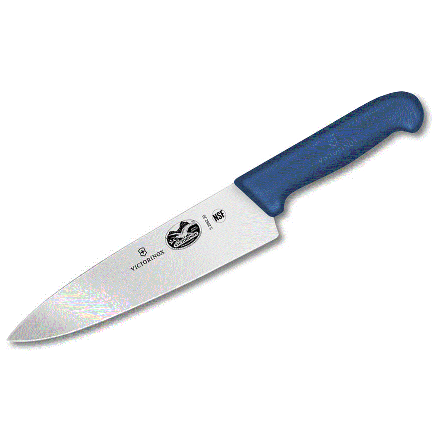 VICTORINOX FIBROX BLUE 8 INCH CHEF’S KNIFE Rush's Kitchen