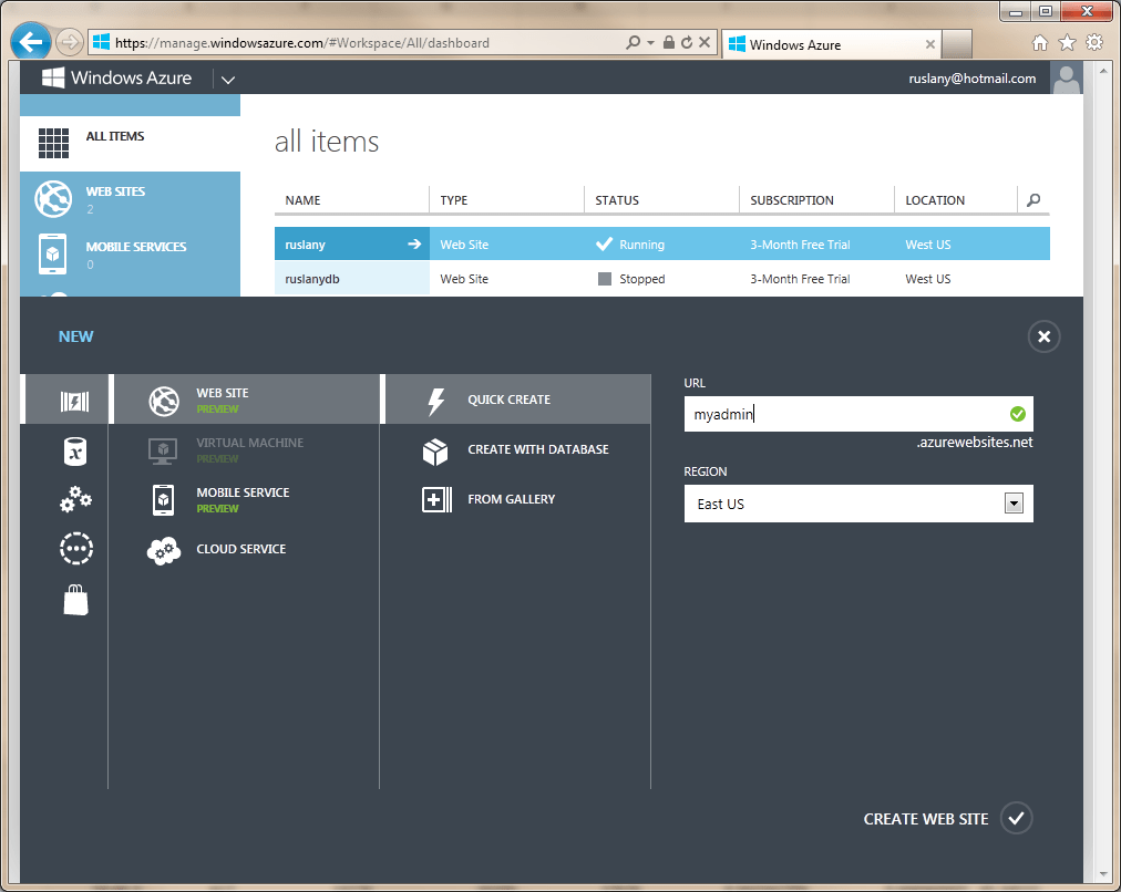 Azure Free Website and free Bandwidth Stack Overflow