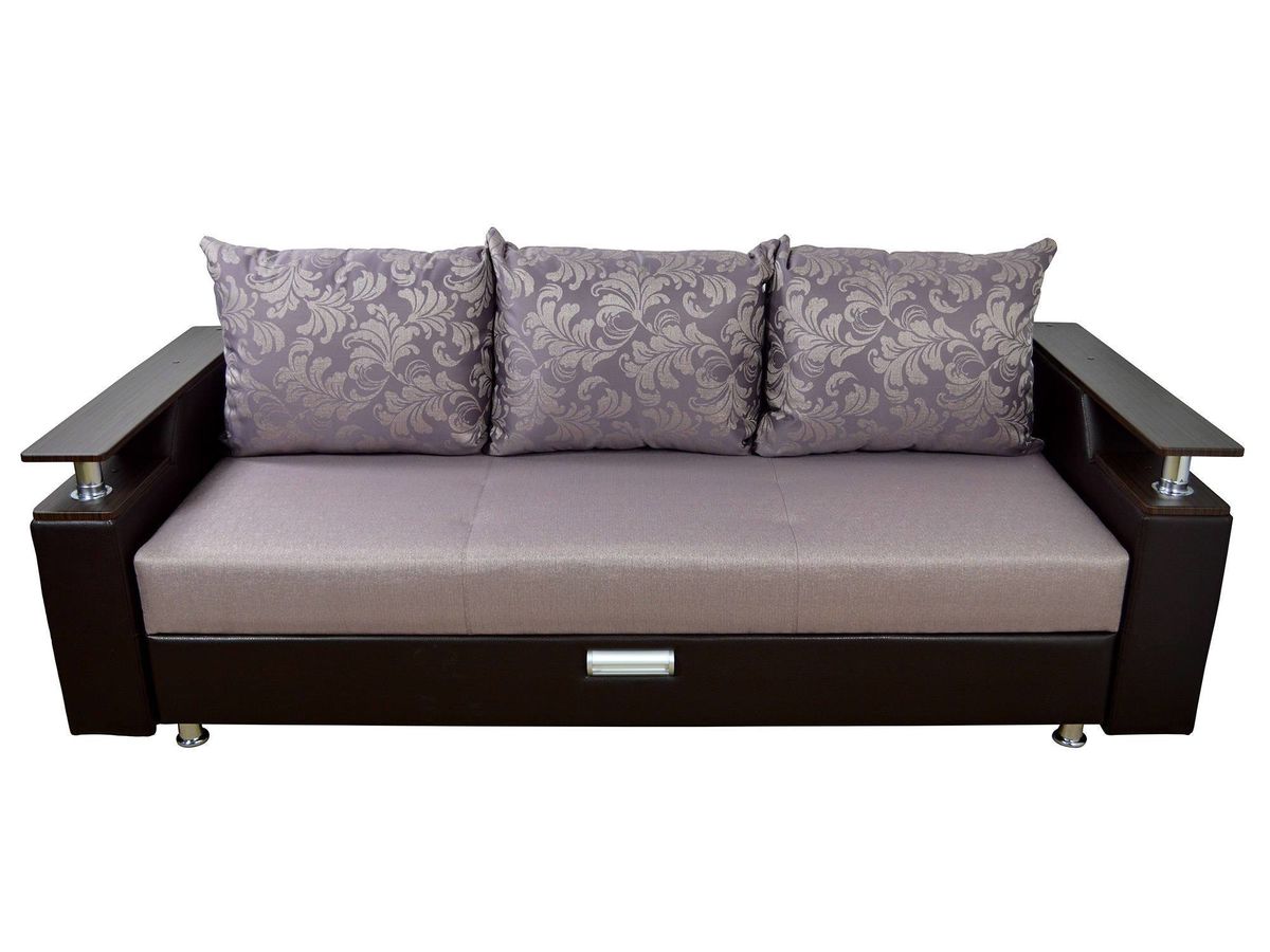 Диван Мальта Д3 (цвет обивки коричневый, серебристосиреневый)