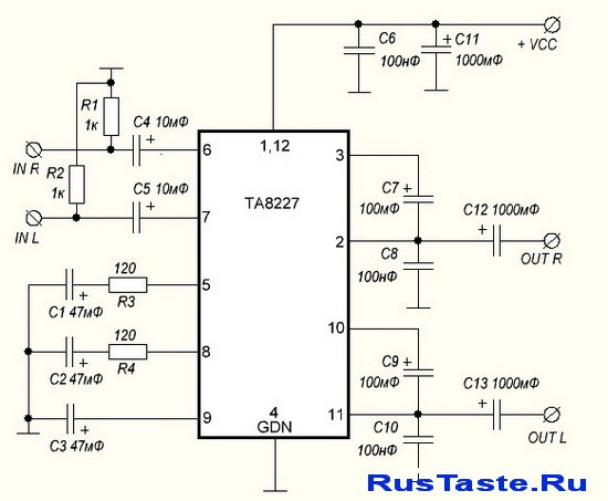 Усилитель НЧ TA8227P стерео 2.5 Вт | Все своими руками