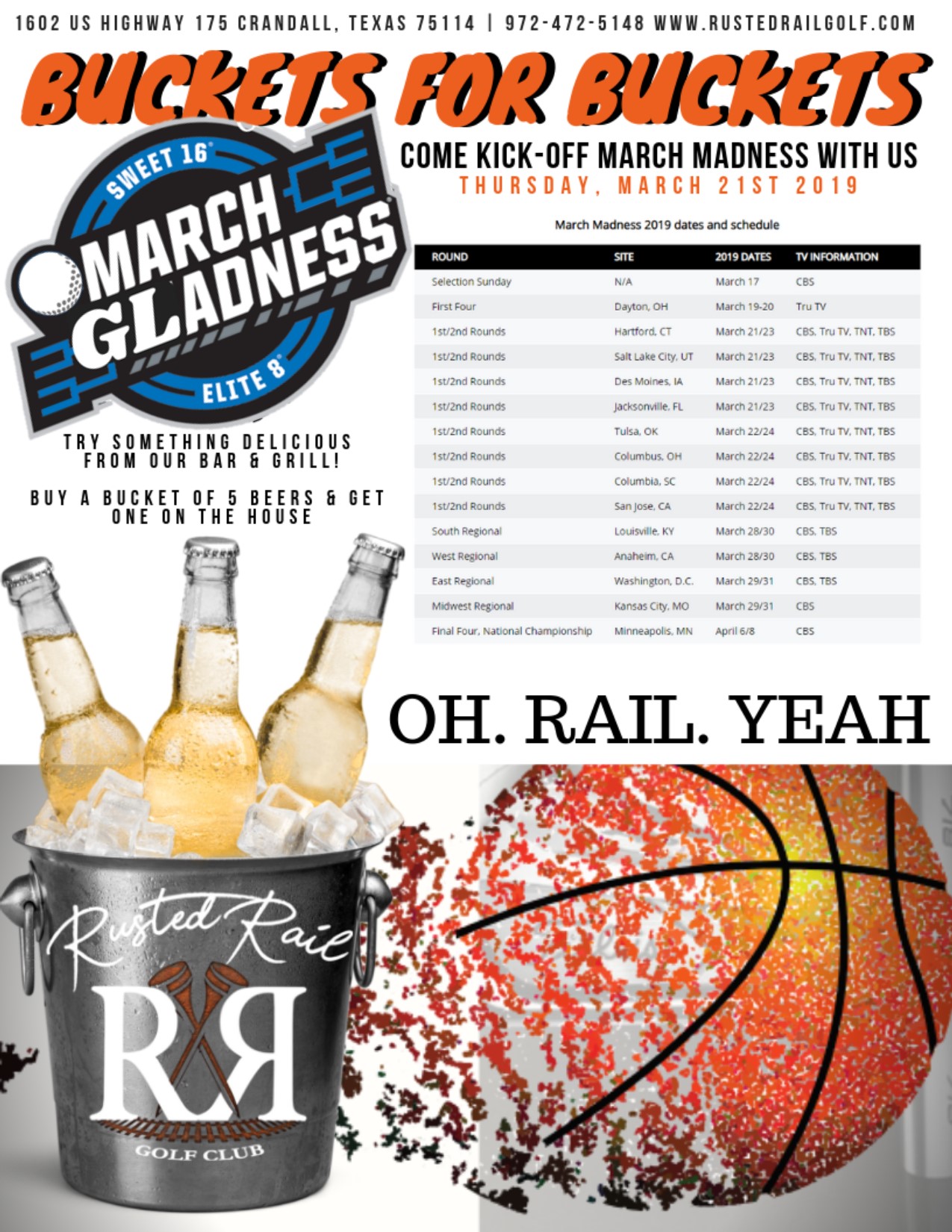 Kick Off March Gladness With Our Beer Specials! Rusted Rail Golf Club