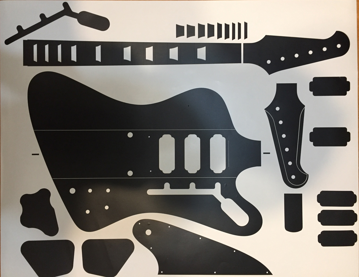 Firebird guitar Body Kit Routing Template Rusted Relics
