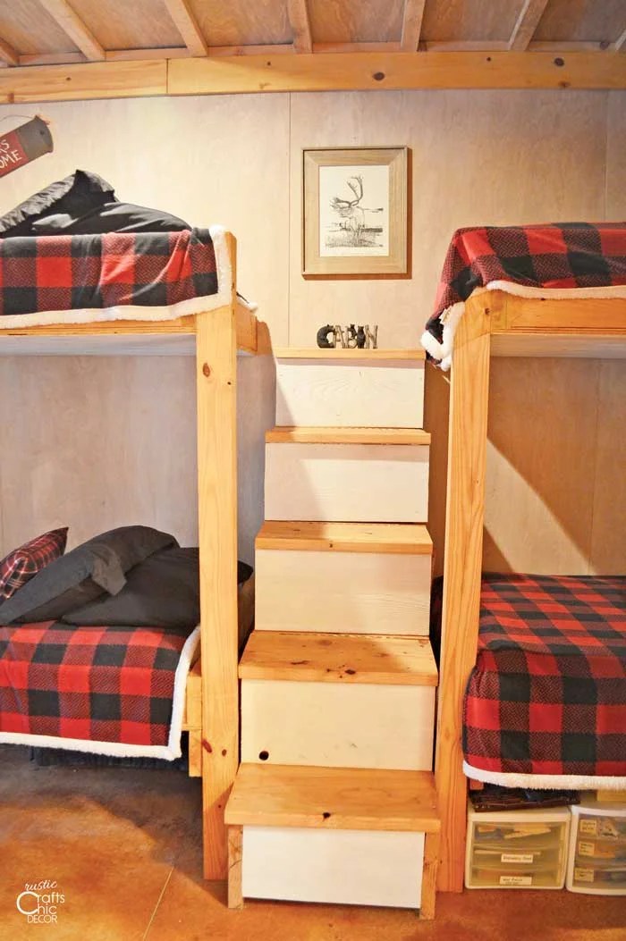DIY Bunk Beds With Stairs Rustic Crafts & DIY