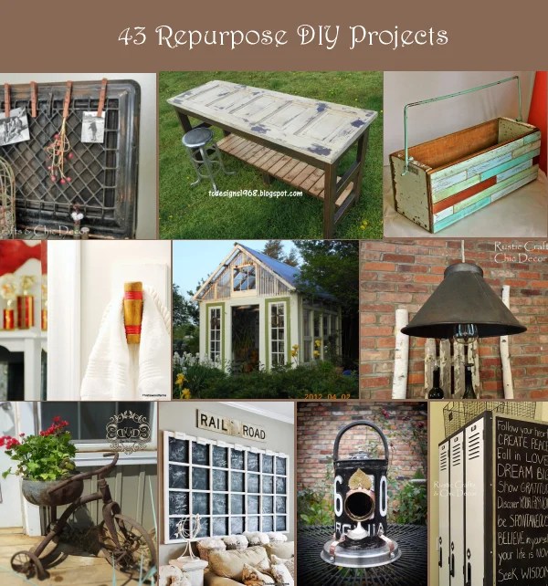 43 Repurposed Projects For Home Decor Rustic Crafts & Chic Decor