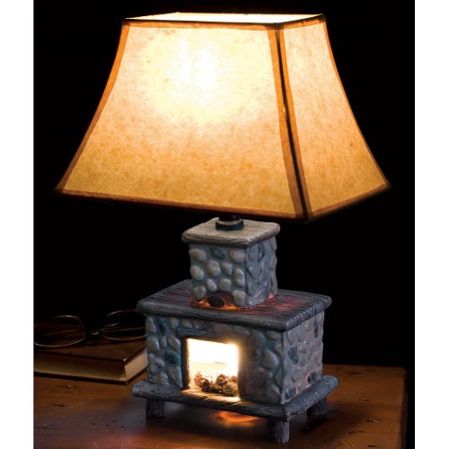 Hand Painted Ceramic Fireplace Table Lamp rustictouch