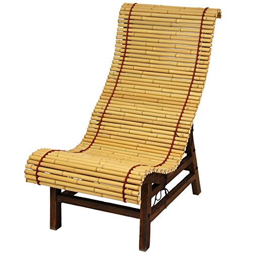 Oriental Furniture Curved Japanese Bamboo Lounge Chair rustictouch
